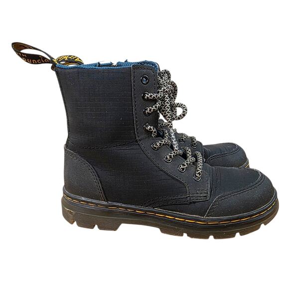 Dr. Martens Combs Cap Junior Youth Size 13 Black Lace Up Zip Eye Ankle Boots - Picture 2 of 7